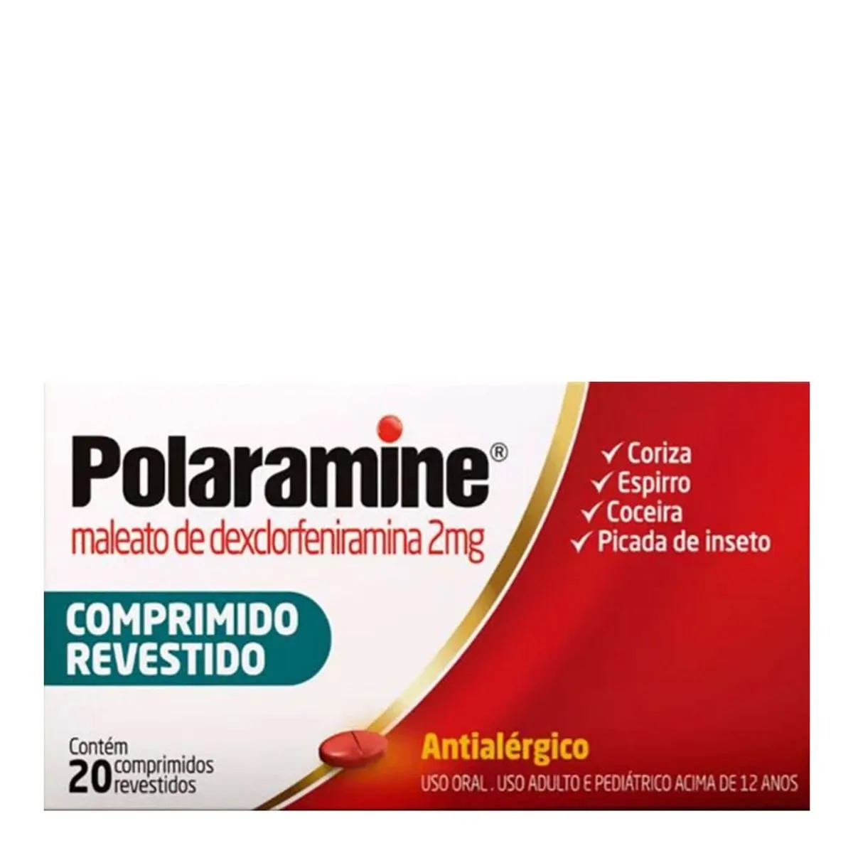 POLARAMINE 2MG CAIXA COM 20 COMPRIMIDOS