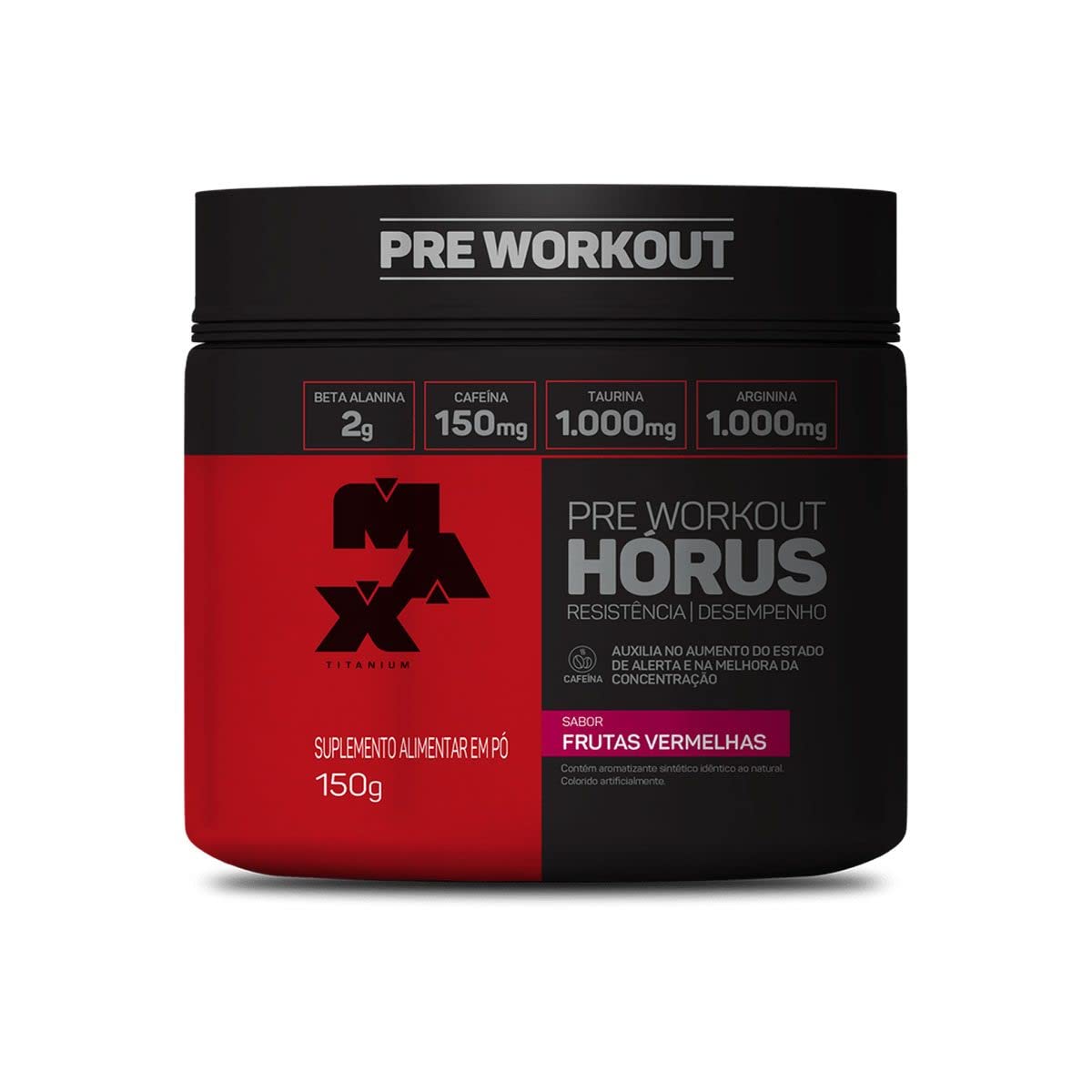 PRE-TREINO HORUS MAX TITANIUM SABOR FRUTAS VERMELHAS 150G