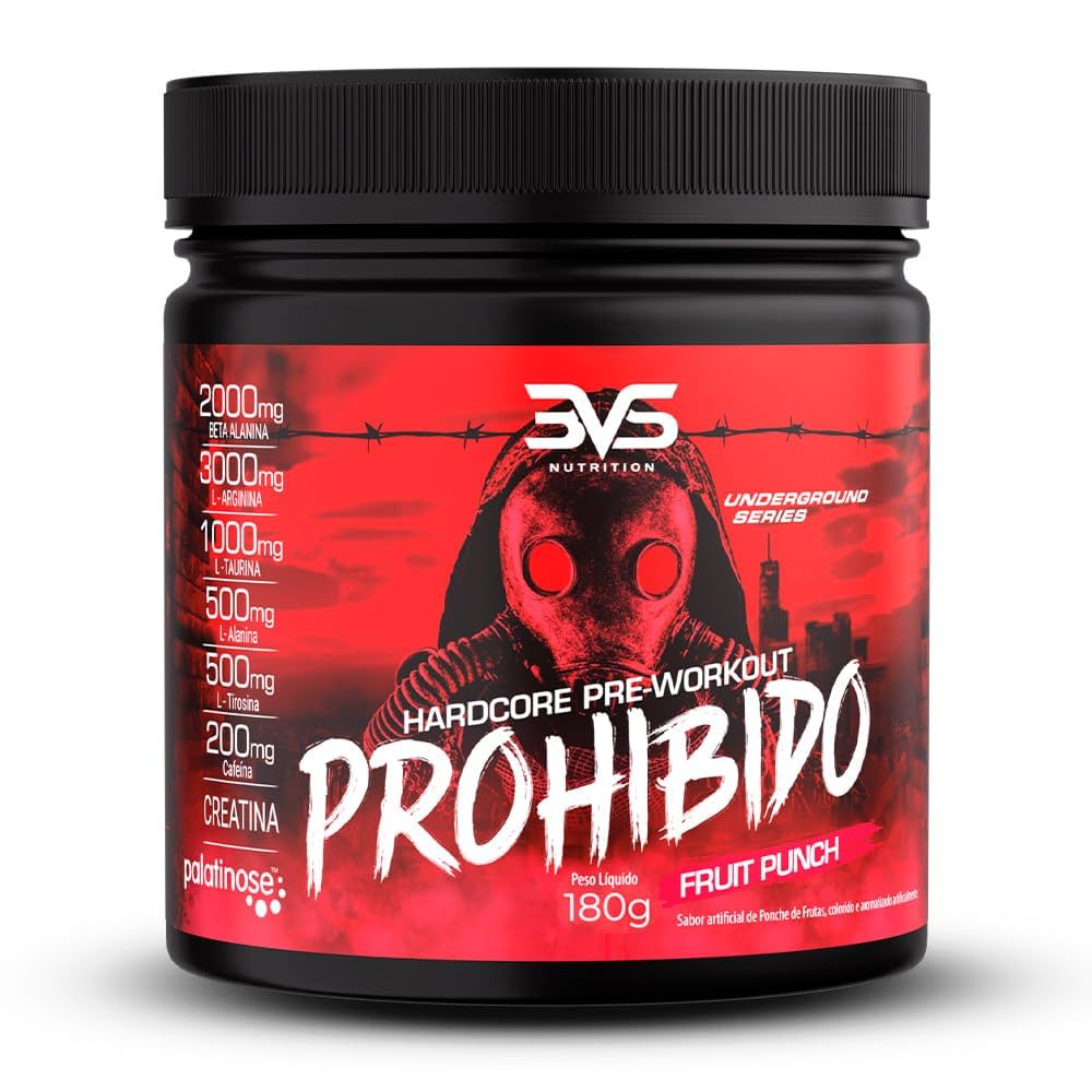 PRE-TREINO PROHIBIDO 3VS SABOR FRUIT PUNCH 180G
