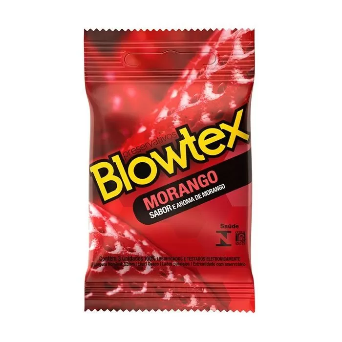 PRESERVATIVO BLOWTEX MORANGO COM 3 UNIDADES