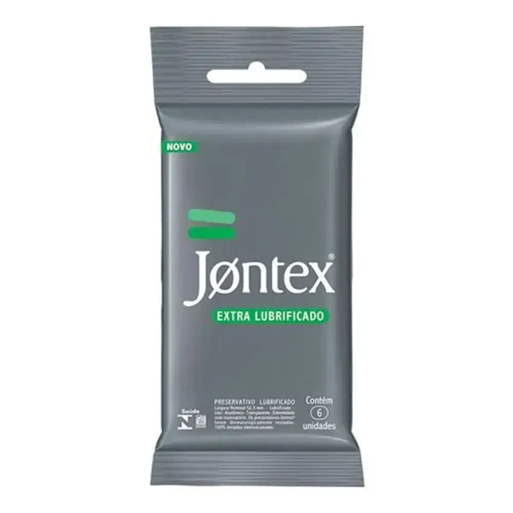 PRESERVATIVO JONTEX EXTRA LUBRIFICADO COM 6 UNIDADES