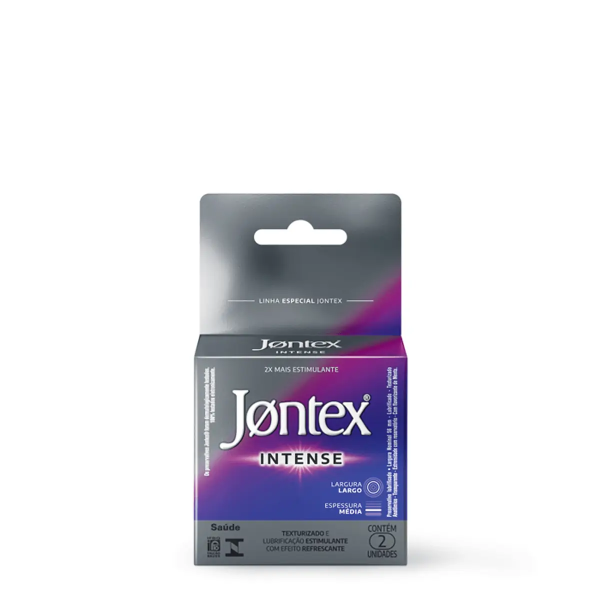 PRESERVATIVO JONTEX INTENSE COM 2 UNIDADES
