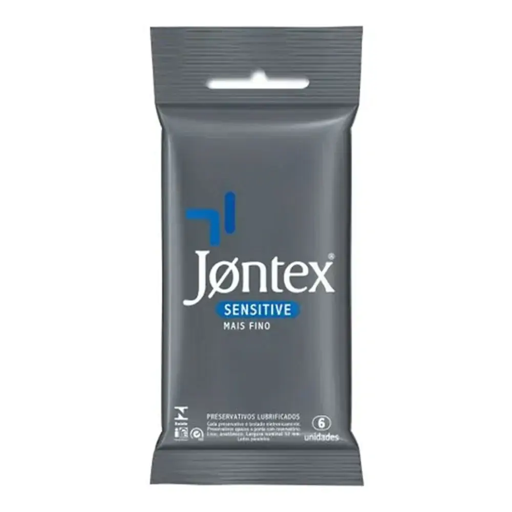PRESERVATIVO JONTEX LUBRIFICADO SENSITIVE COM 6 UNIDADES
