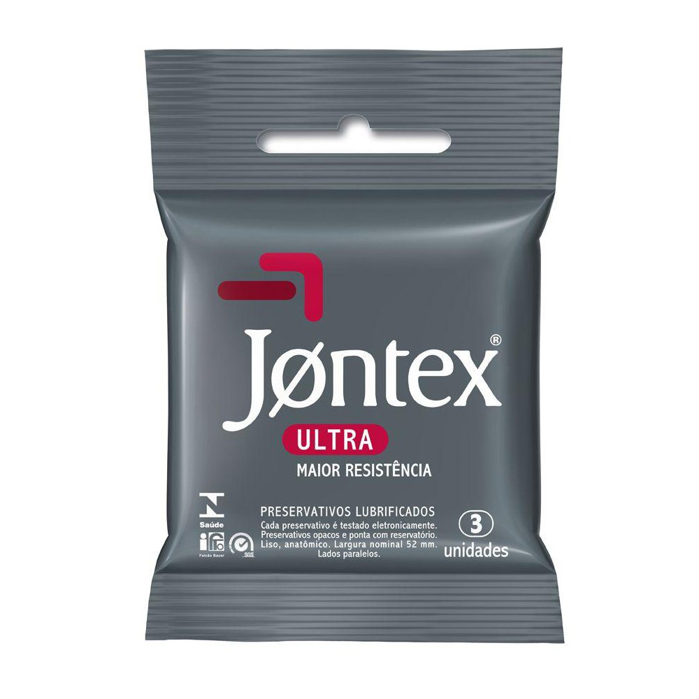 PRESERVATIVO JONTEX SABOR MORANGO COM 3 UNIDADES