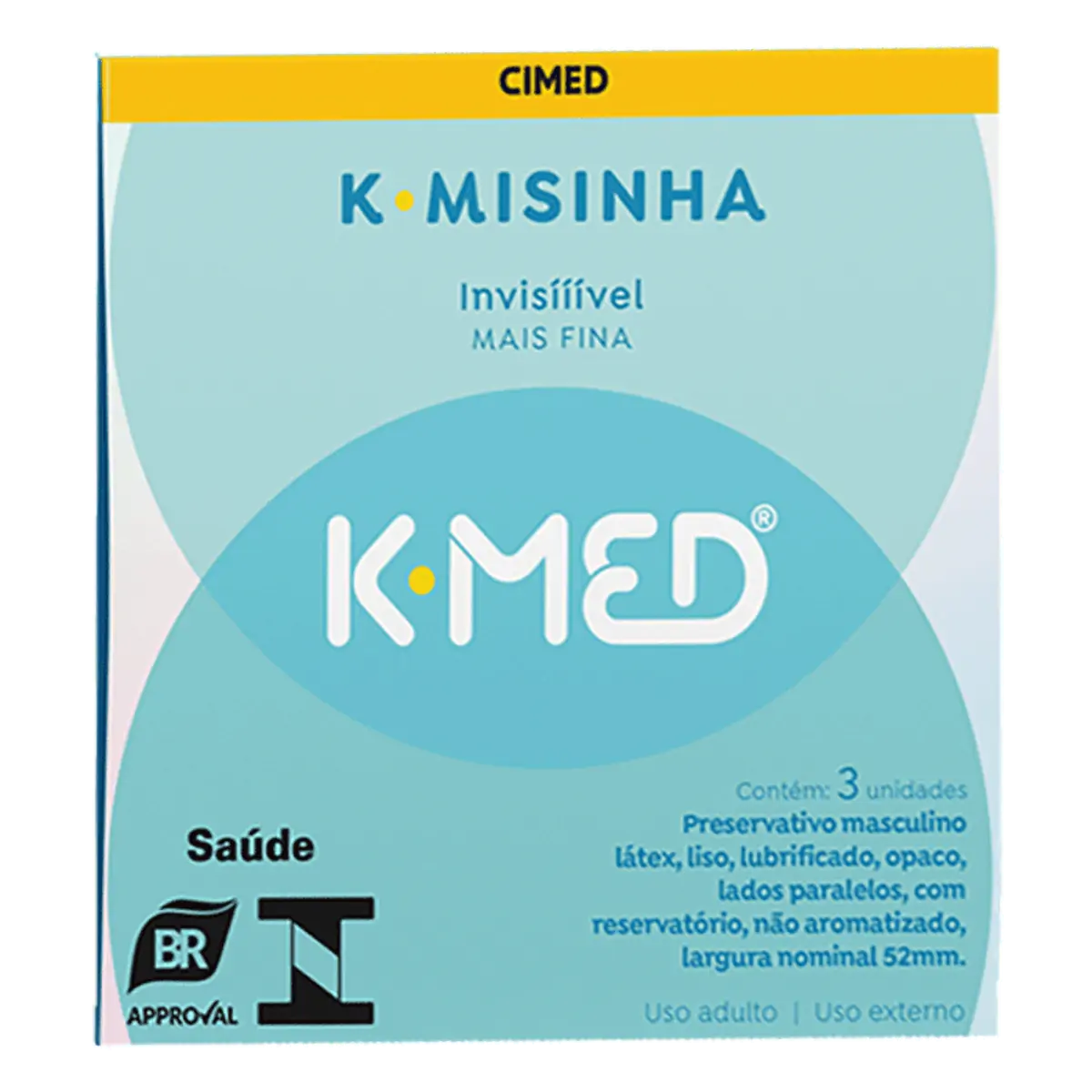 PRESERVATIVO K-MED K-MISINHA INVISIVEL COM 3 UNIDADES
