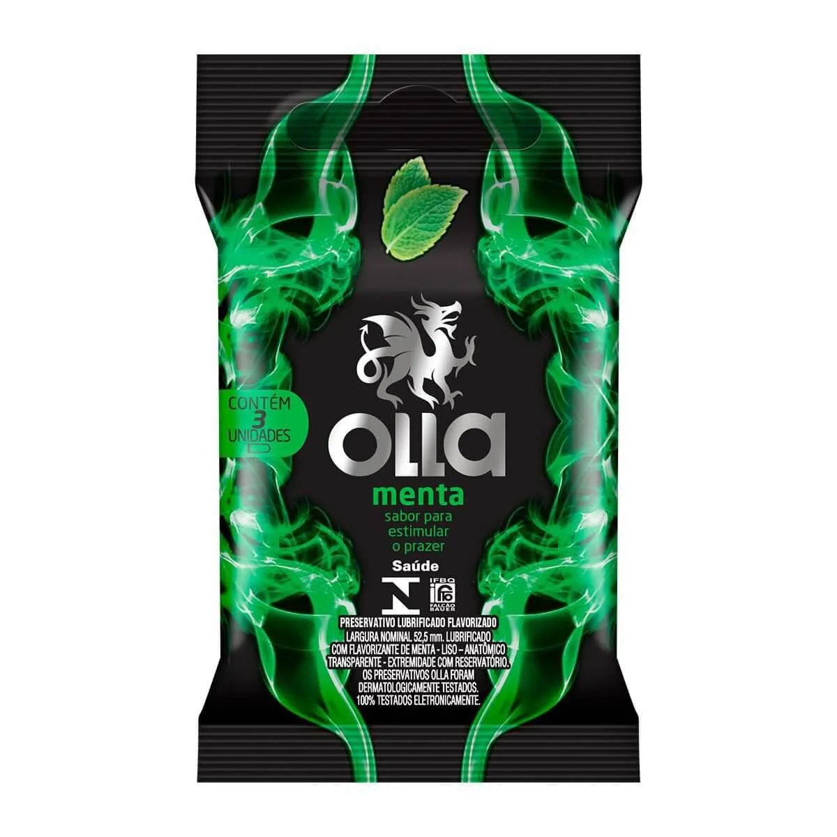 PRESERVATIVO OLLA MENTA COM 3 UNIDADES