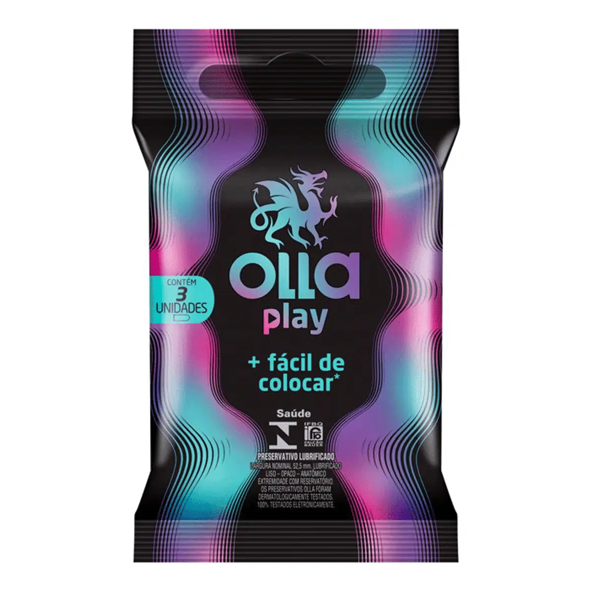 PRESERVATIVO OLLA PLAY COM 3 UNIDADES