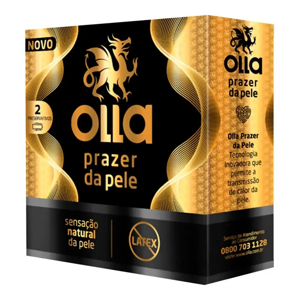 PRESERVATIVO OLLA PRAZER EM PELE COM 2 UNIDADES