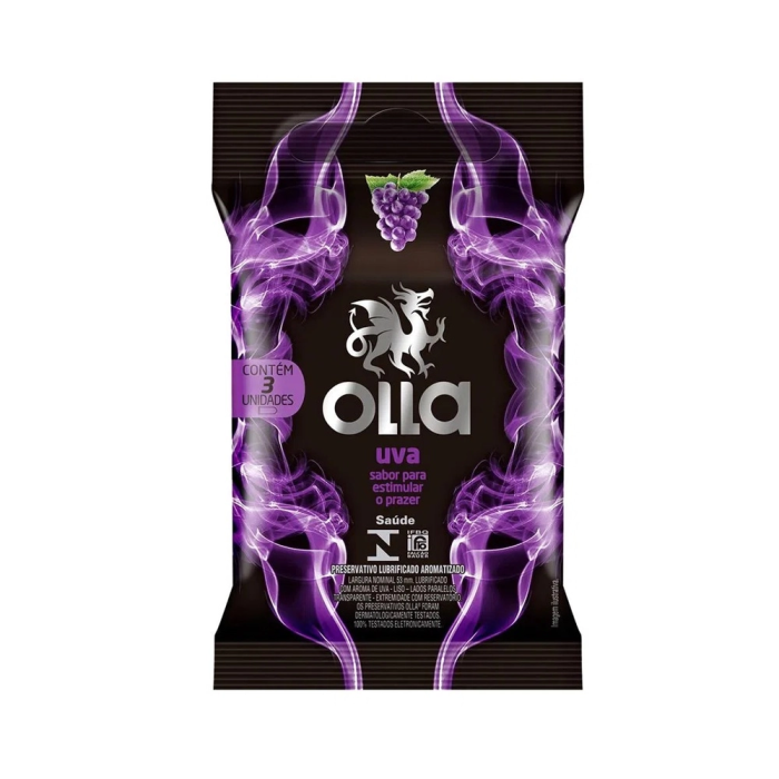 PRESERVATIVO OLLA UVA COM 3 UNIDADES