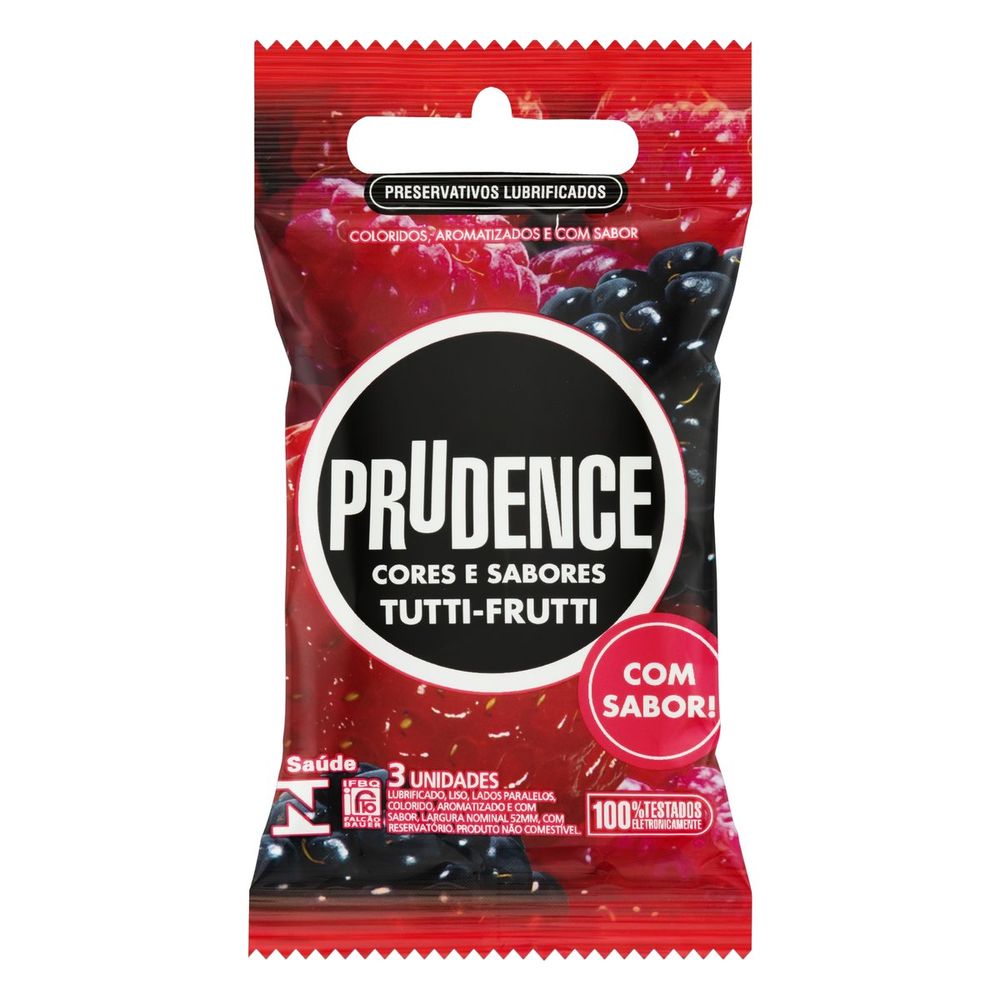 PRESERVATIVO PRUDENCE TUTTI FRUTTI COM 12 UNIDADES
