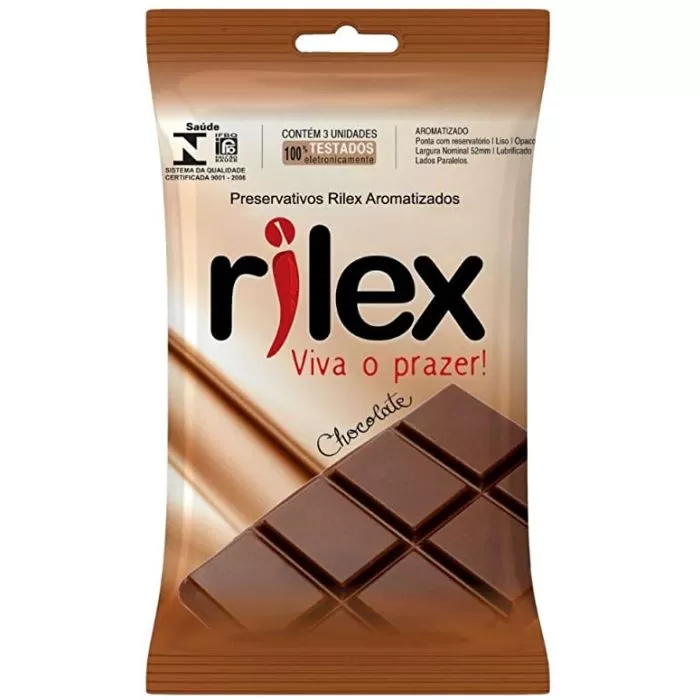 PRESERVATIVO RILEX CHOCOLATE COM 3 UNIDADES
