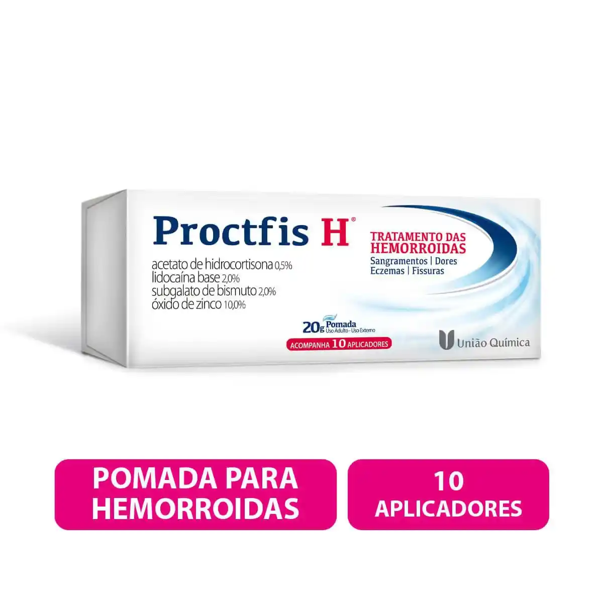 PROCTFIS H POMADA BISNAGA COM 20G E 10 APLICADORES
