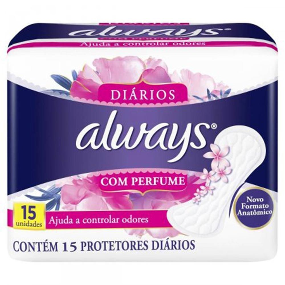 PROTETOR DIARIO ALWAYS COM PERFUME COM 15 UNIDADES
