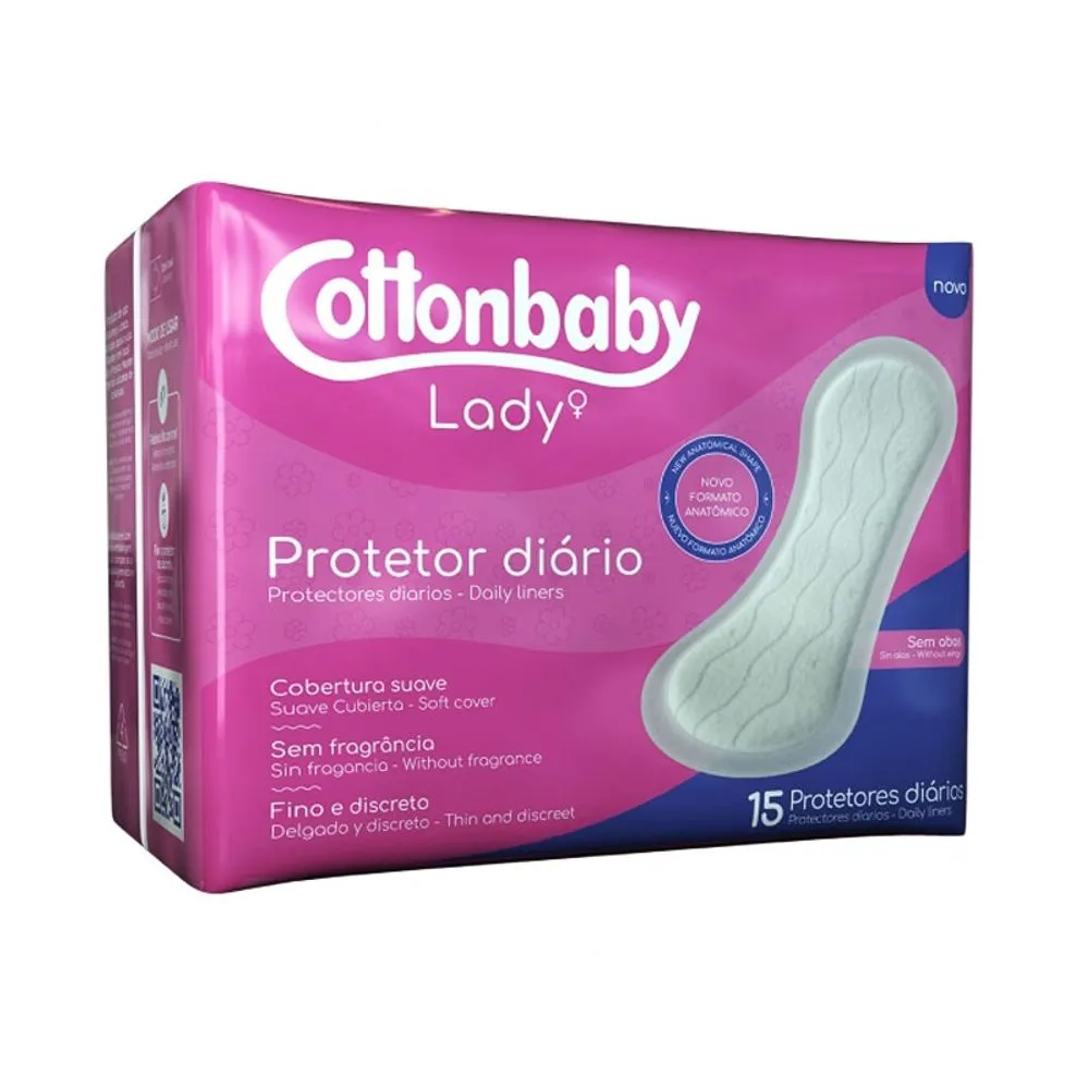 PROTETOR DIARIO COTTONBABY SEM ABAS COM 15 UNIDADES