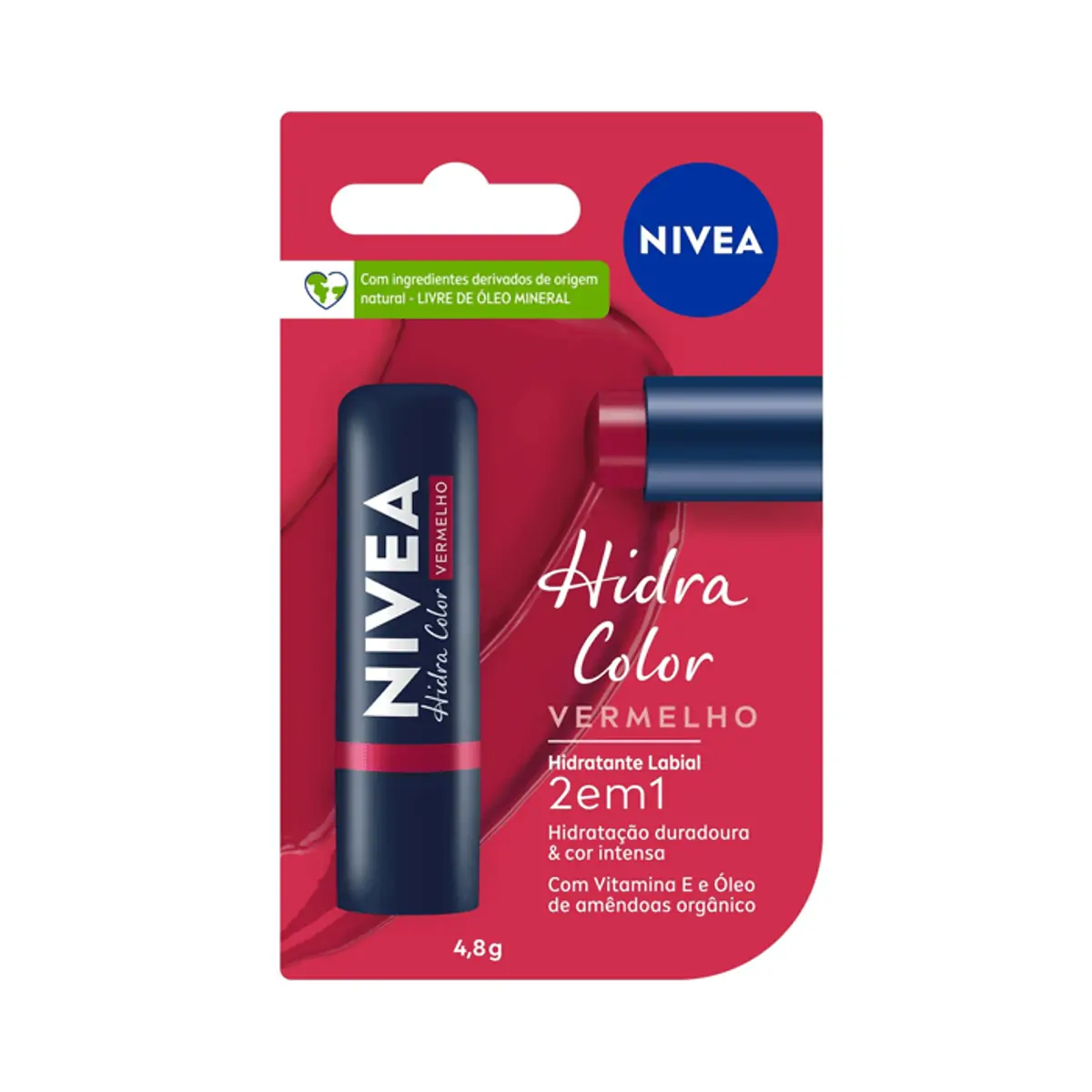PROTETOR LABIAL NIVEA COM COR VERMELHO 4,8G