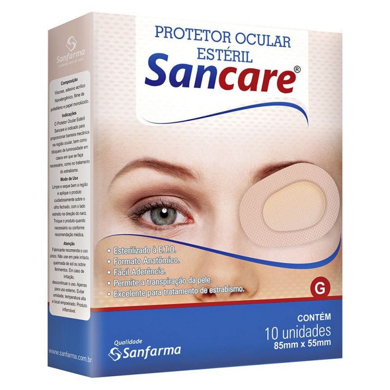 PROTETOR OCULAR SANCARE TAMANHO G CAIXA COM 10 UNIDADES
