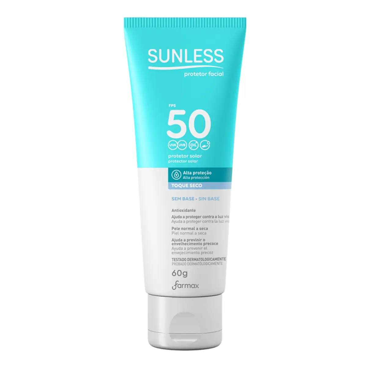 PROTETOR SOLAR FACIAL SUNLESS FPS50 60G
