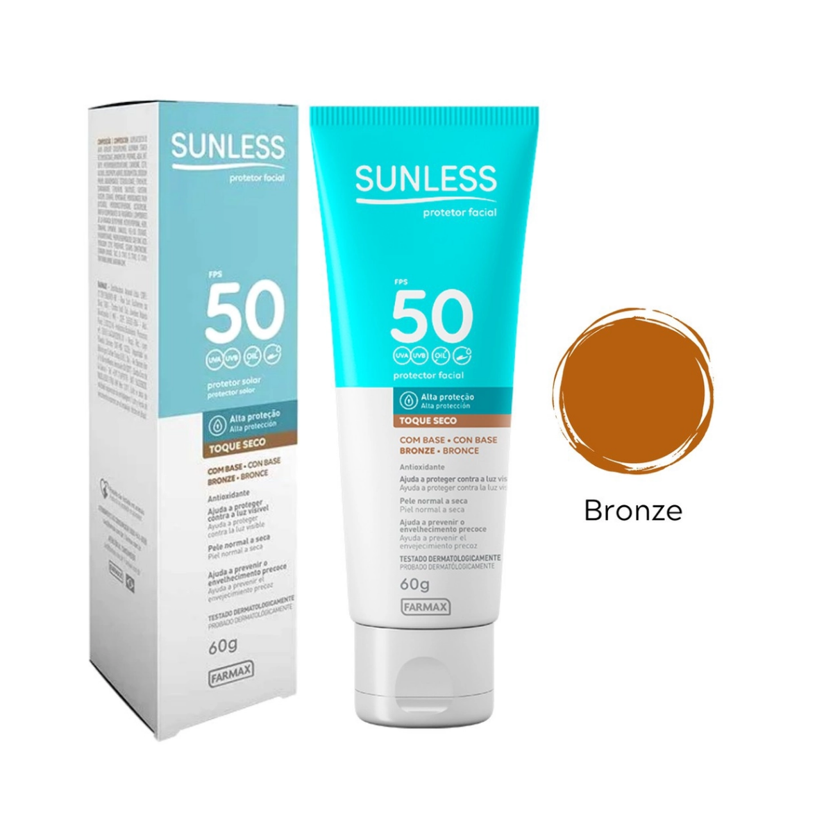 PROTETOR SOLAR FACIAL SUNLESS FPS50 COM BASE 60G