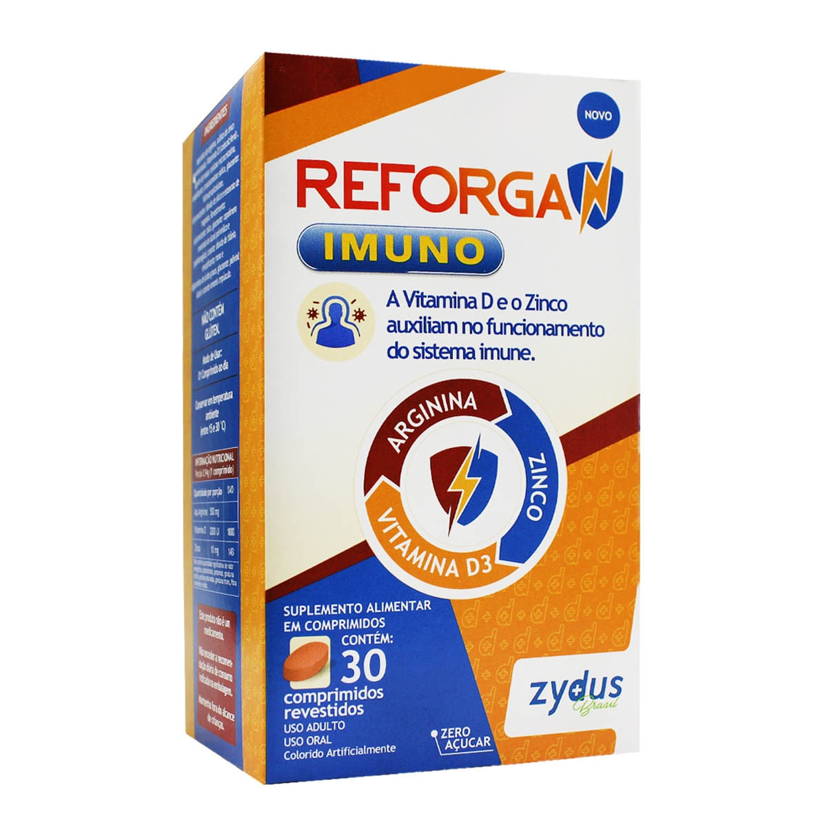 REFORGAN IMUNO 500MG+10MG+2000UI CAIXA COM 30 COMPRIMIDOS