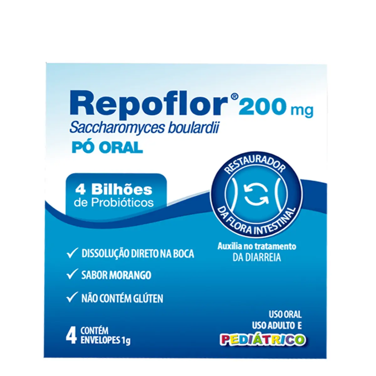 REPOFLOR 200MG PO ORAL CAIXA COM 4 SACHES