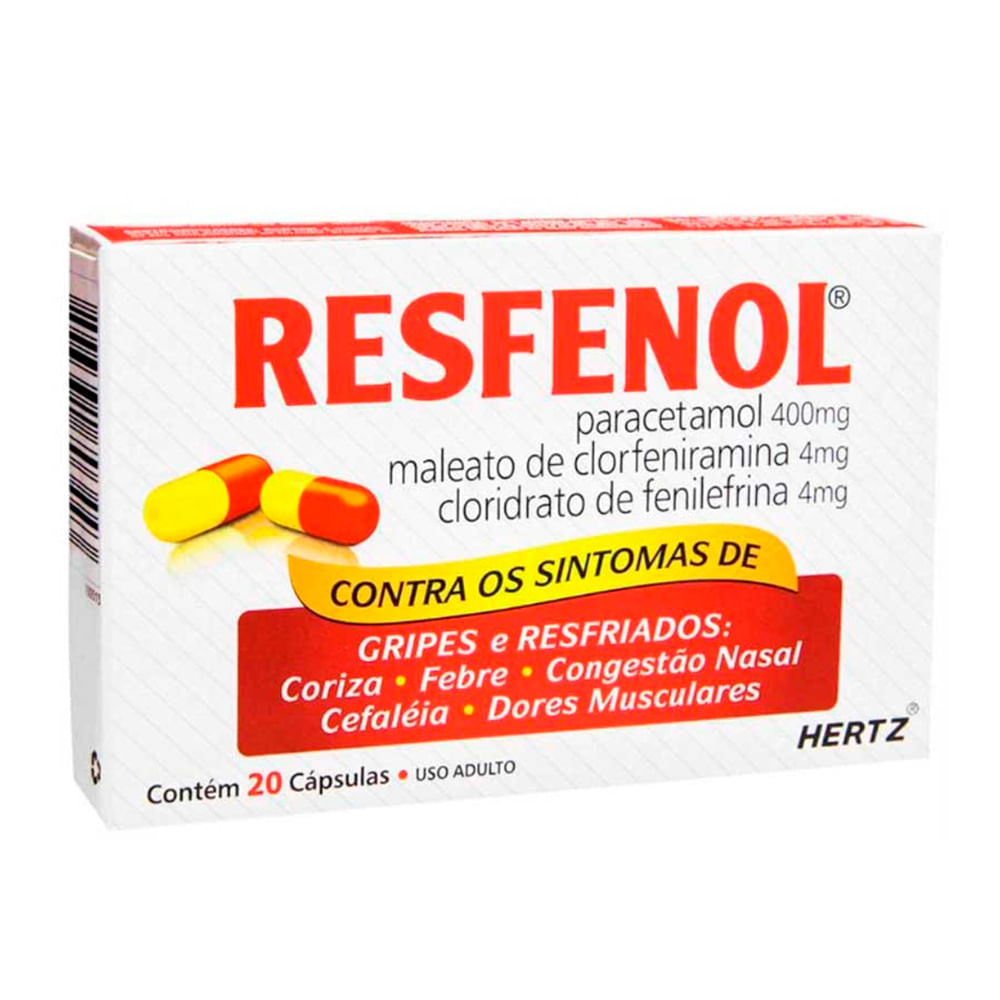 Thumbnail de RESFENOL 400MG+4MG+4MG CAIXA COM 20 CAPSULAS GELATINOSAS