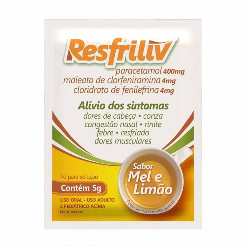 RESFRILIV 400MG+4MG+4MG CAIXA COM 50 ENVELOPES