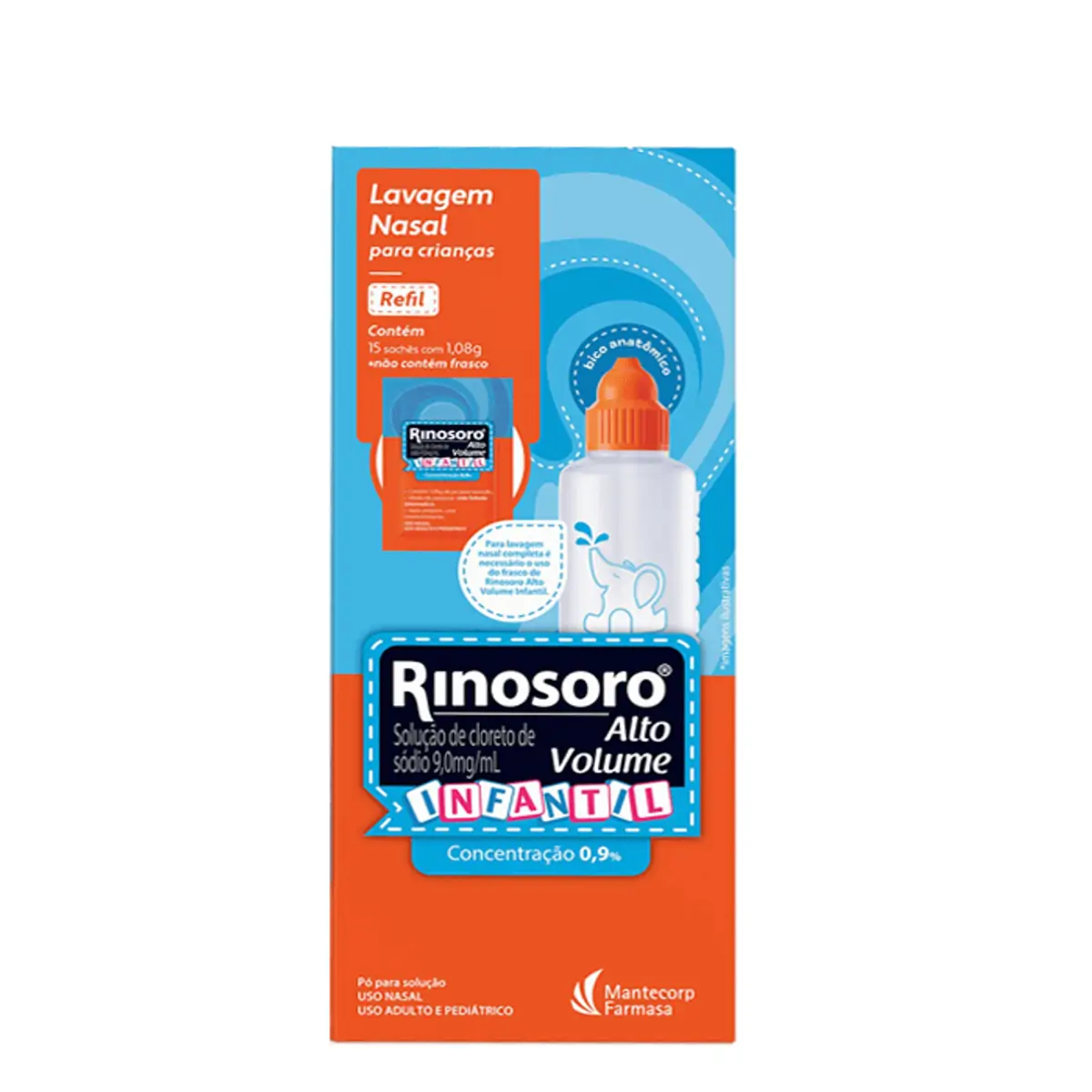 RINOSORO ALTO VOLUME 0,9% INFANTIL PO PARA SOLUCAO COM 15 SACHES