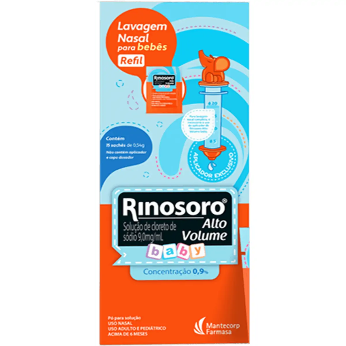 RINOSORO ALTO VOLUME BABY COM 15 SACHES REFIL