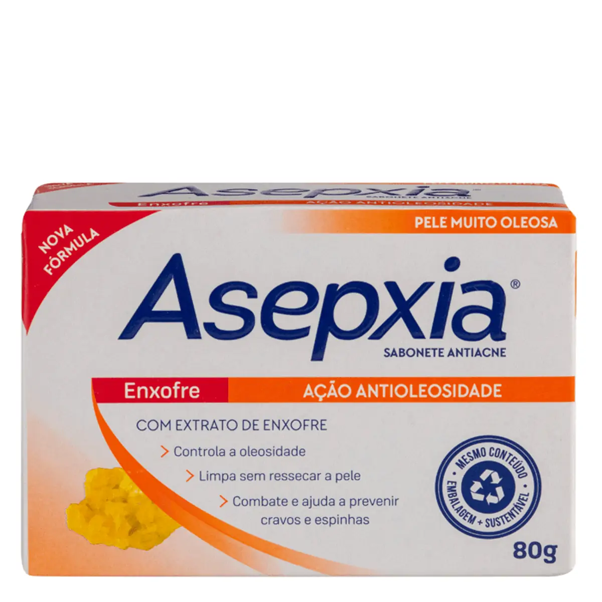 SABONETE EM BARRA ASEPXIA ENXOFRE 90G