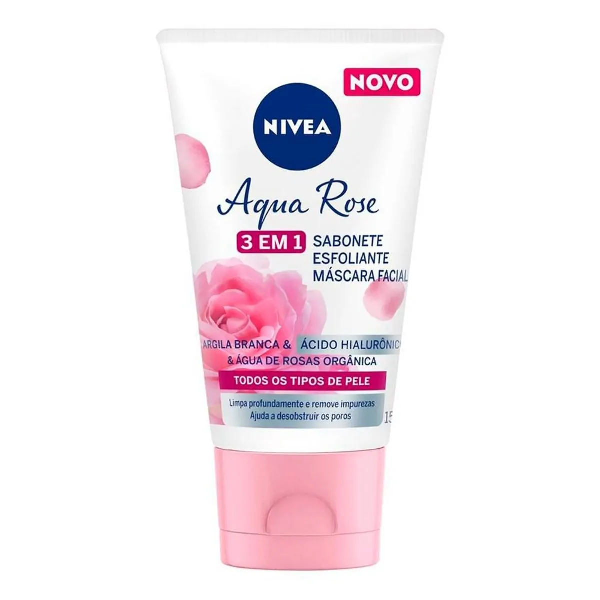 SABONETE ESFOLIANTE FACIAL 3 EM 1 NIVEA ARGILA AQUA ROSE 150ML