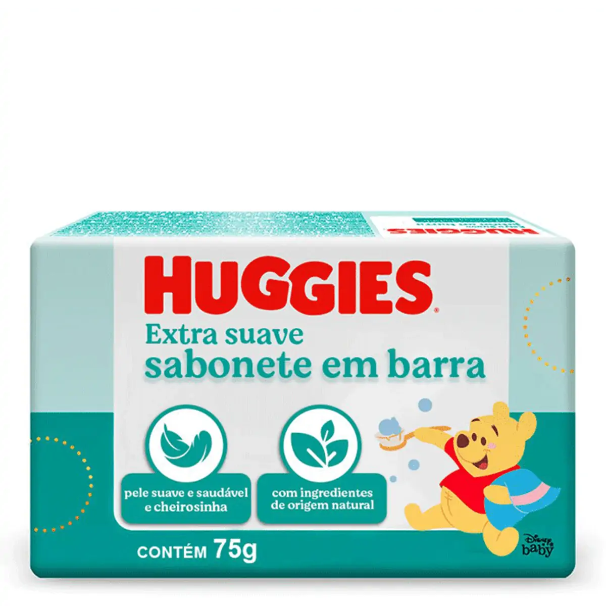 SABONETE INFANTIL EM BARRA HUGGIES DISNEY BABY EXTRA SUAVE 75G