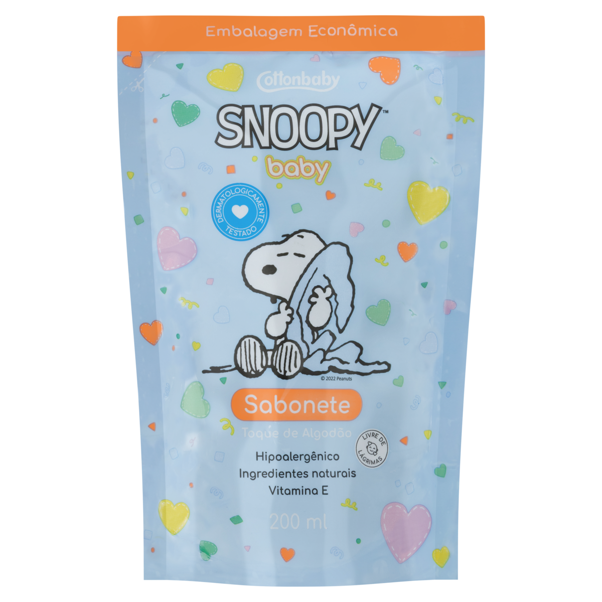 SABONETE INFANTIL LIQUIDO SNOOPY ALGODAO REFIL 200ML
