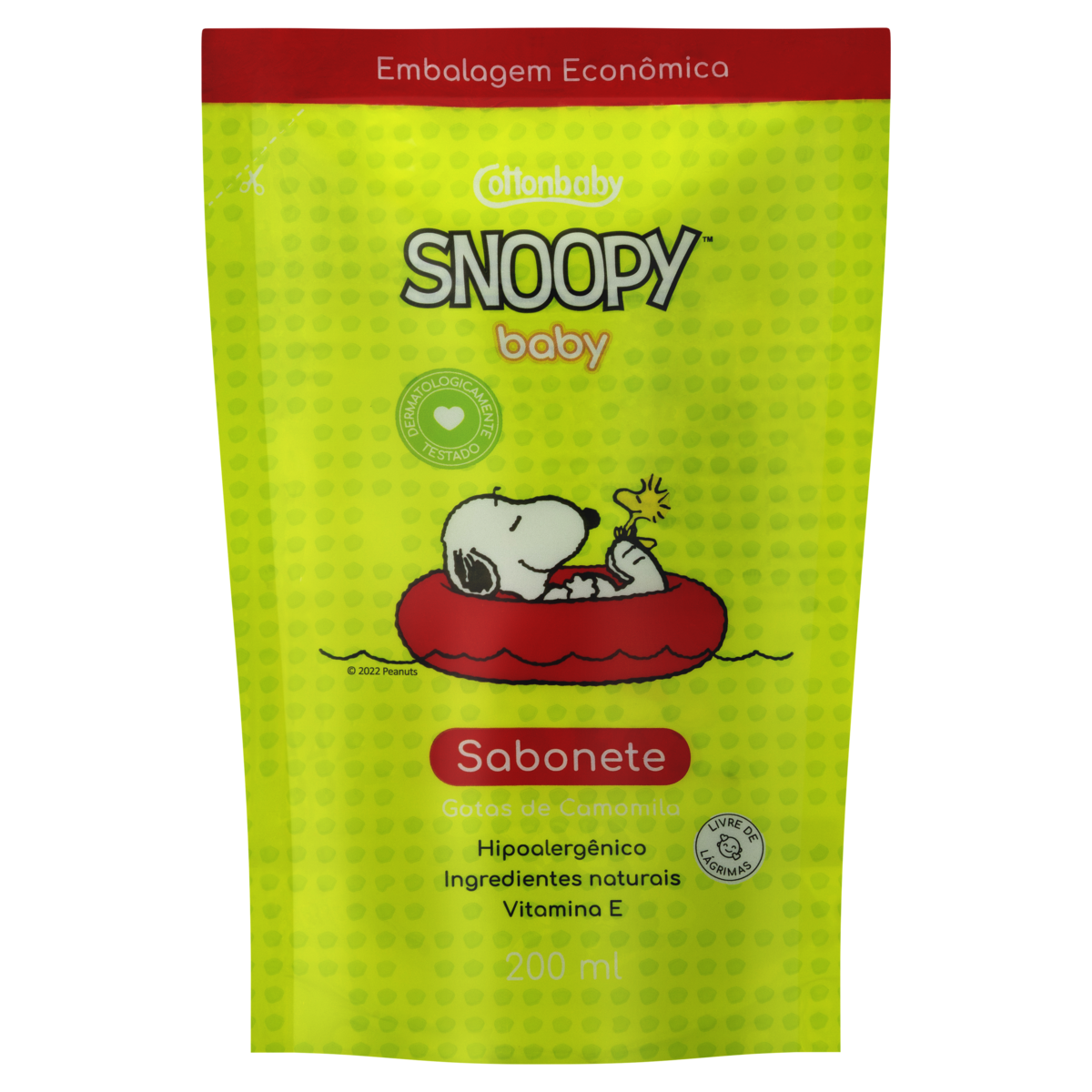SABONETE INFANTIL LIQUIDO SNOOPY CAMOMILA REFIL 200ML