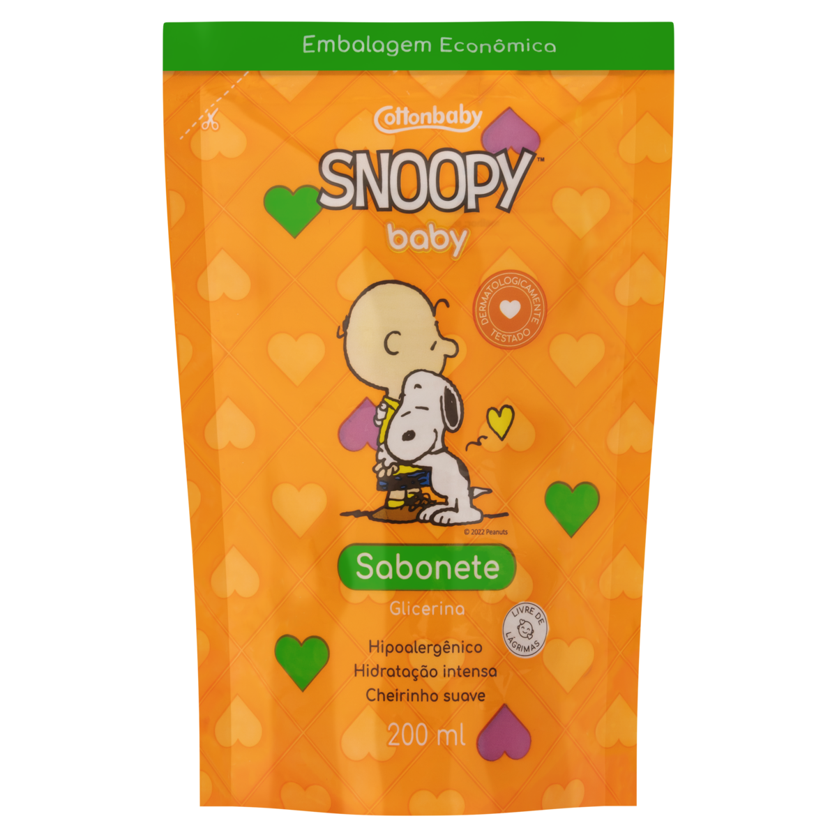 SABONETE INFANTIL LIQUIDO SNOOPY GLICERINA REFIL 200ML