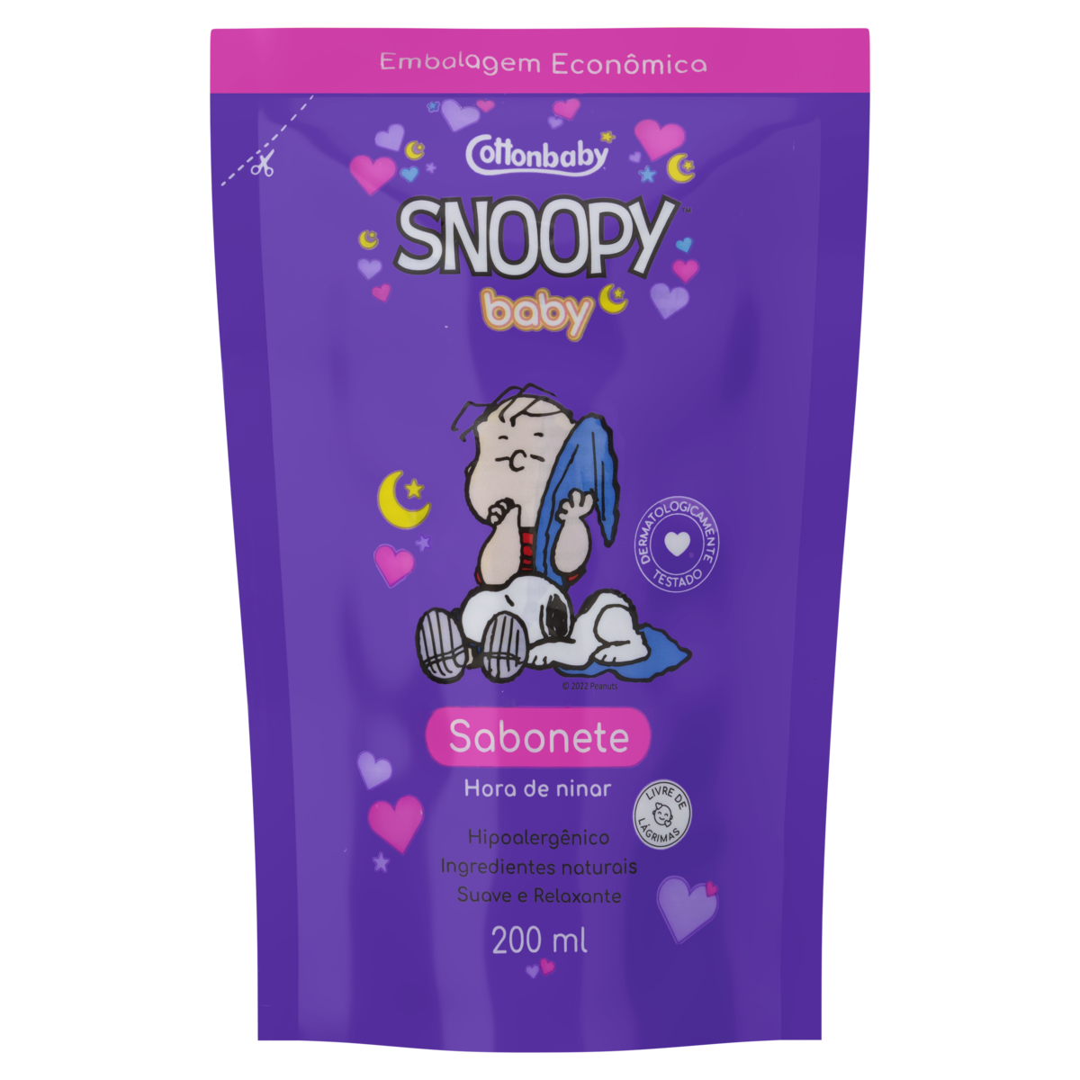 SABONETE INFANTIL LIQUIDO SNOOPY HORA DE NINAR REFIL 200ML