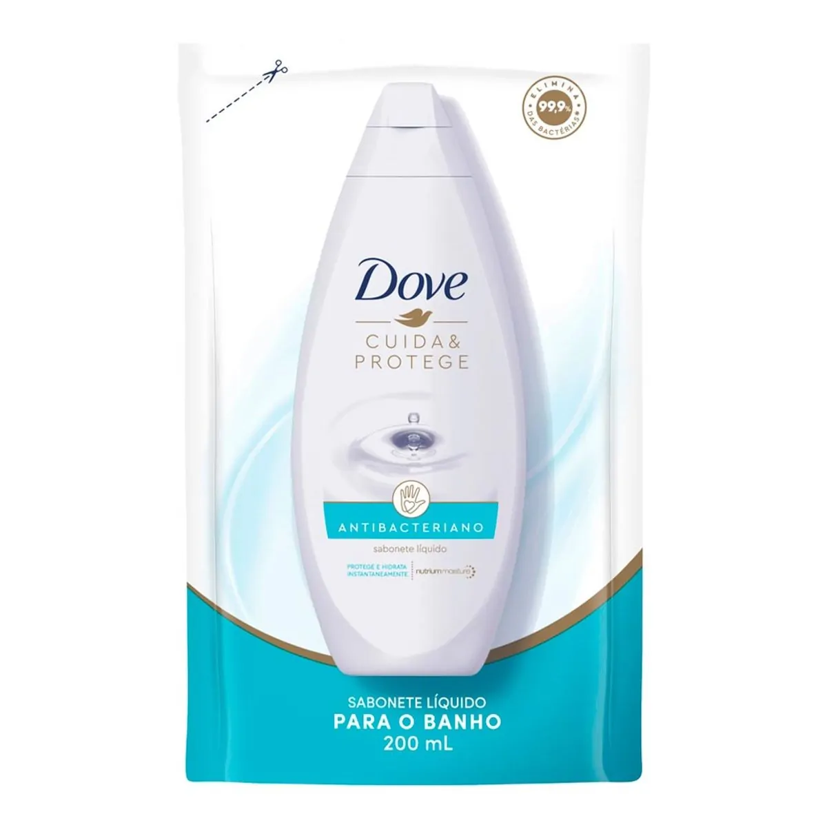 SABONETE LIQUIDO DOVE CUIDA E PROTEGE REFIL 200ML