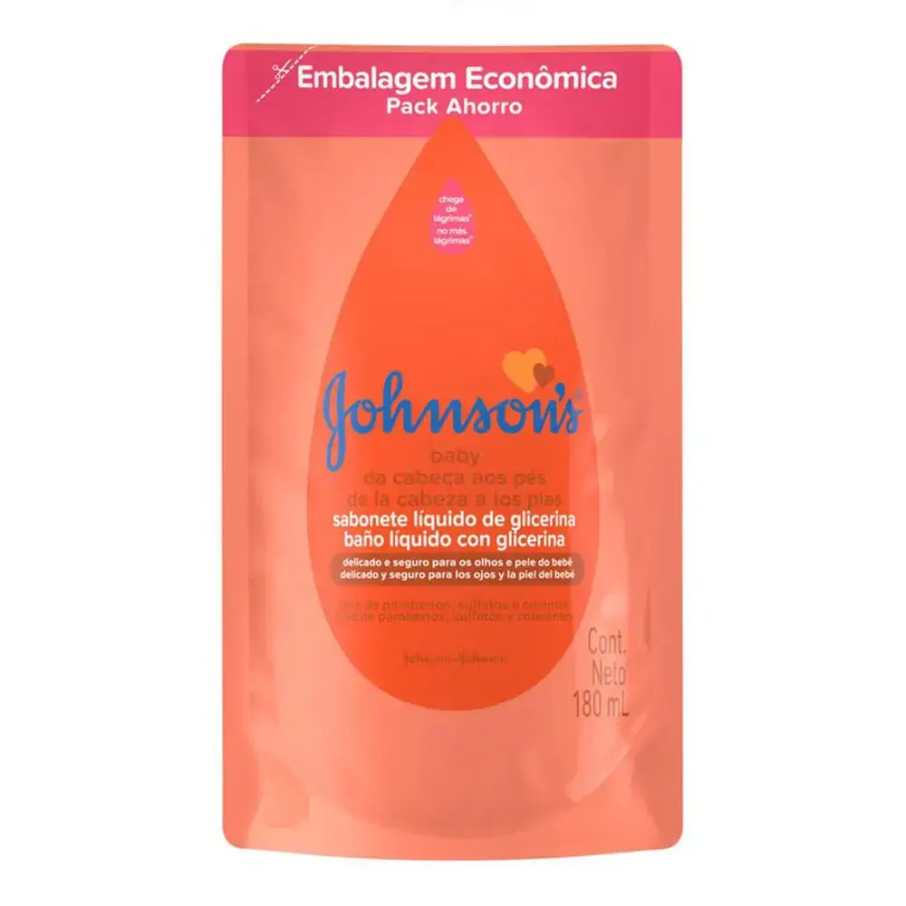 SABONETE LIQUIDO JOHNSON'S BABY REFIL DA CABECA AOS PES 180ML