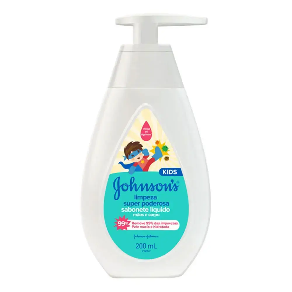 SABONETE LIQUIDO JOHNSON'S KIDS LIMPEZA SUPER PODEROSA 200ML
