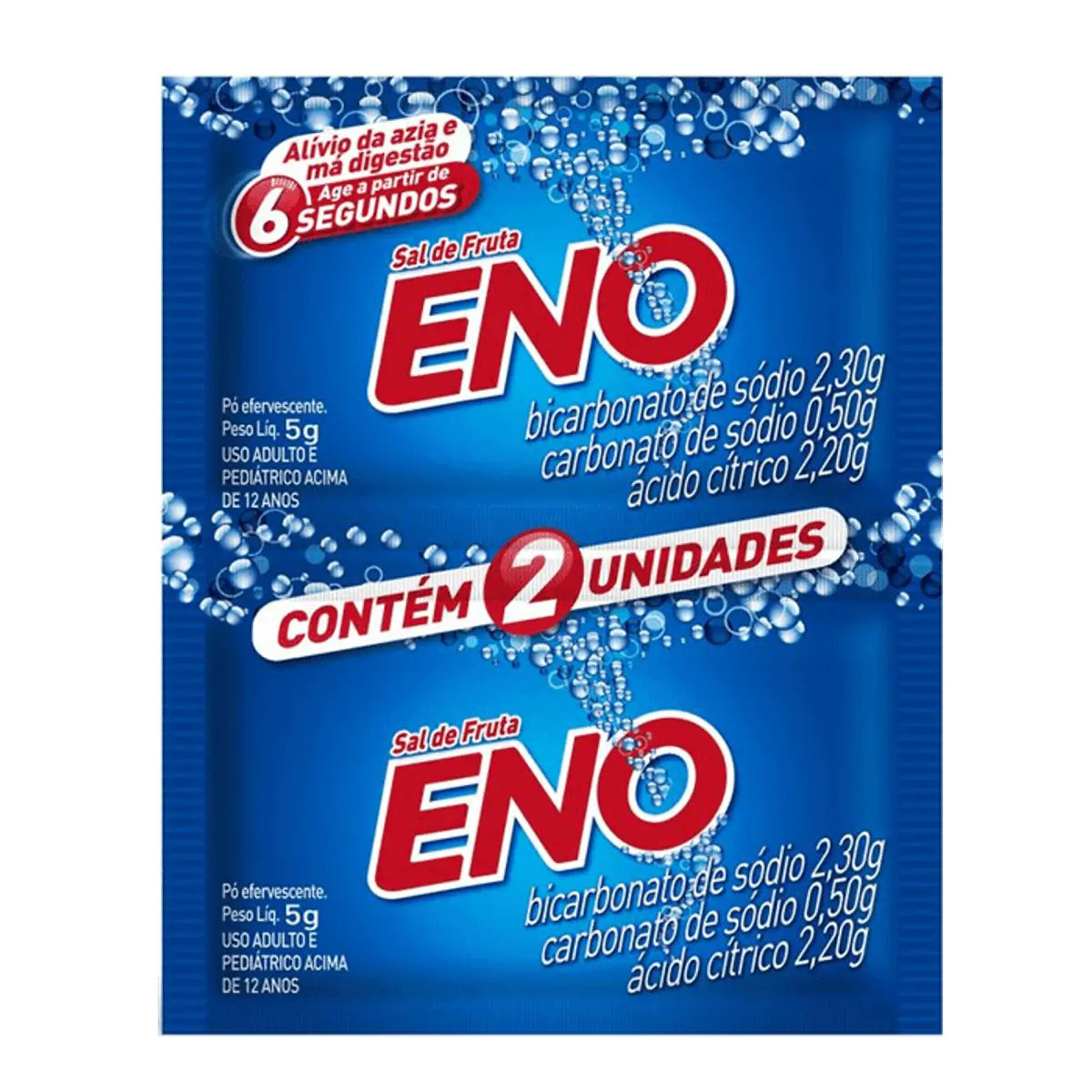 SAL DE FRUTA ENO PO EFERVESCENTE SABOR TRADICIONAL 2 ENVELOPES