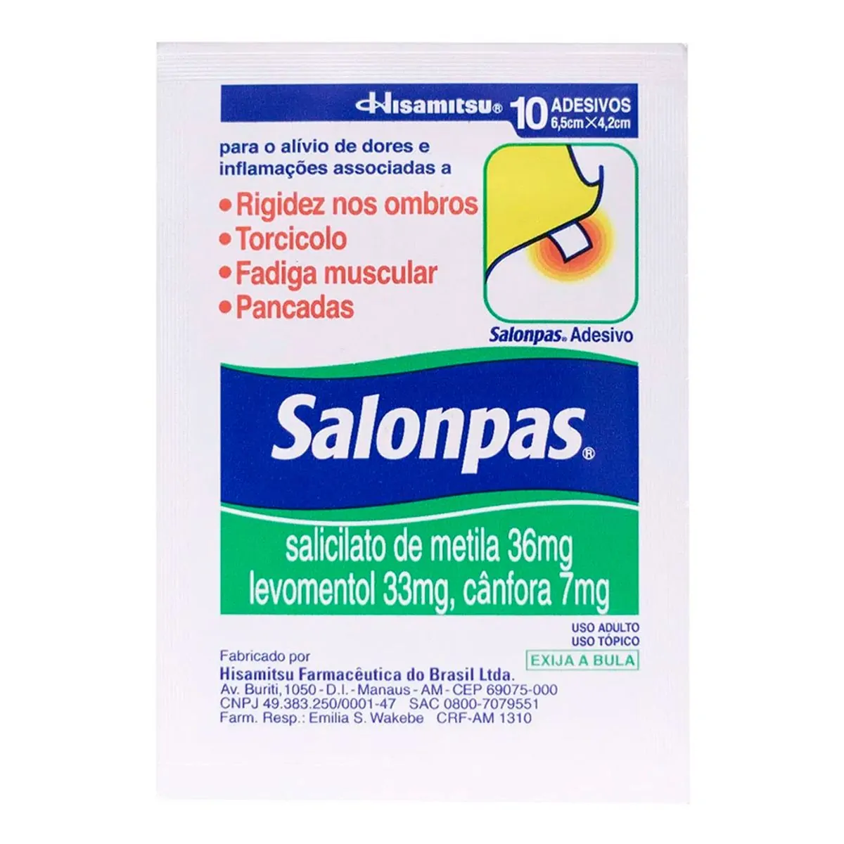 Thumbnail de SALONPAS ADESIVO PEQUENO 36MG 33MG 7 1MG COM 10 UNIDADES