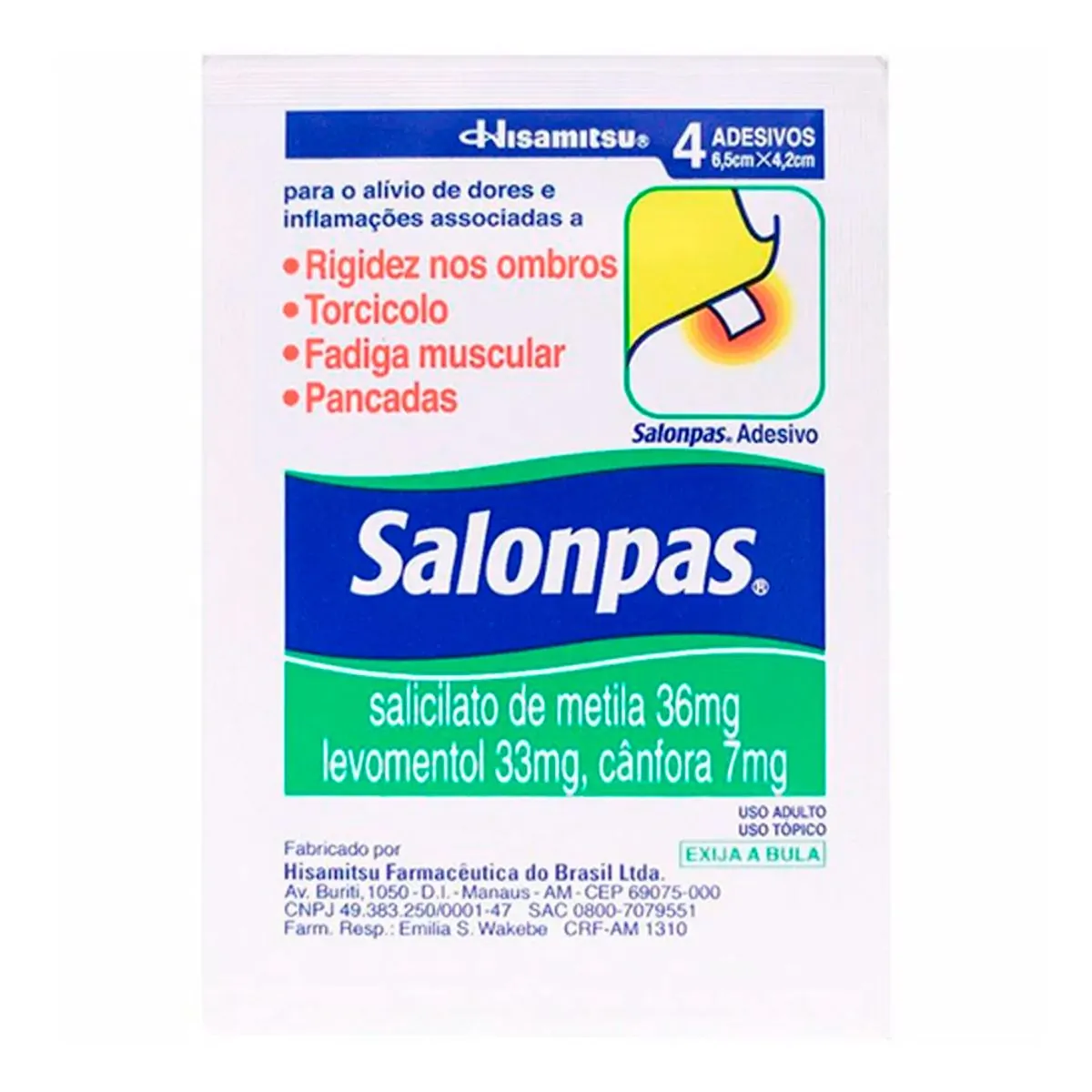 Thumbnail de SALONPAS ADESIVO PEQUENO 36MG 33MG 7 1MG COM 4 UNIDADES