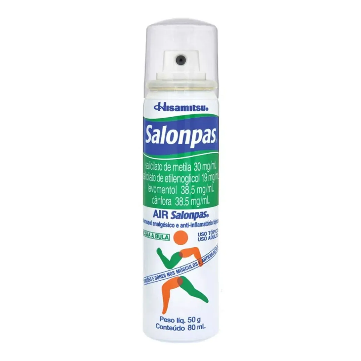 Thumbnail de SALONPAS AEROSSOL 30MG 38 5MG 38 5MG 19MG ML COM 80ML