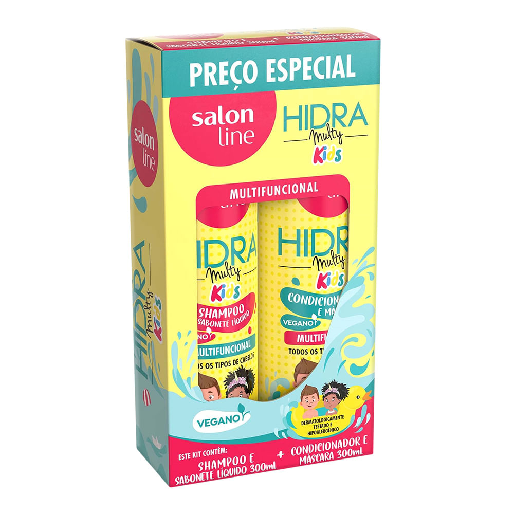 SHAMPOO E CONDICIONADOR SALON LINE HIDRA KIDS 300ML