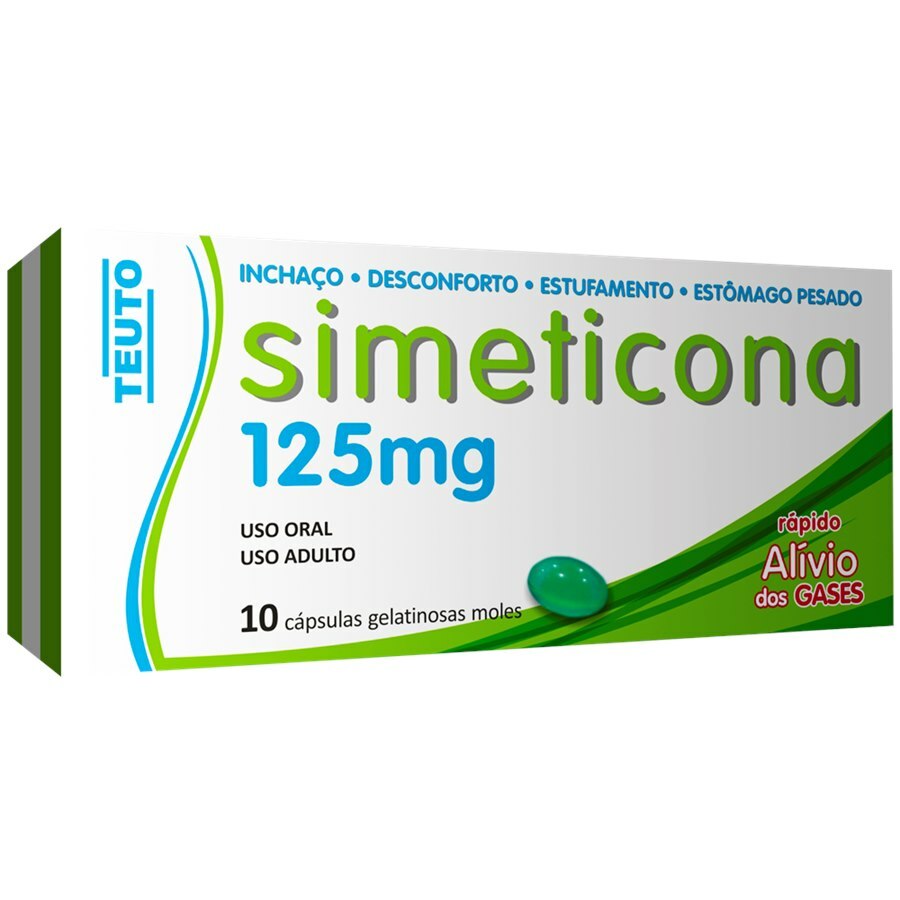 SIMETICONA 125MG TEUTO COM 10 CAPSULAS