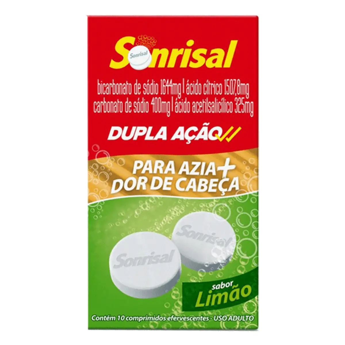 SONRISAL SABOR LIMAO COM 10 COMPRIMIDOS EFERVESCENTES