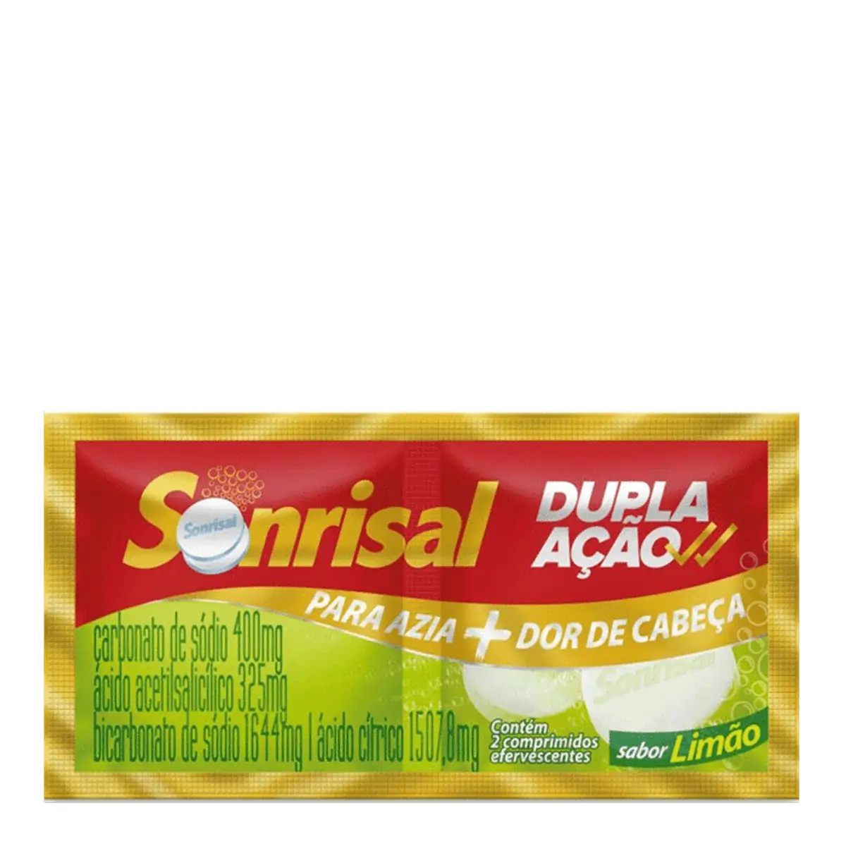 SONRISAL SABOR LIMAO COM 2 COMPRIMIDOS EFERVESCENTES