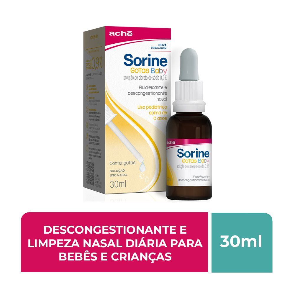 Thumbnail de SORINE INFANTIL SOLUCAO NASAL 0 1MG 9 0MG ACHE COM 30ML