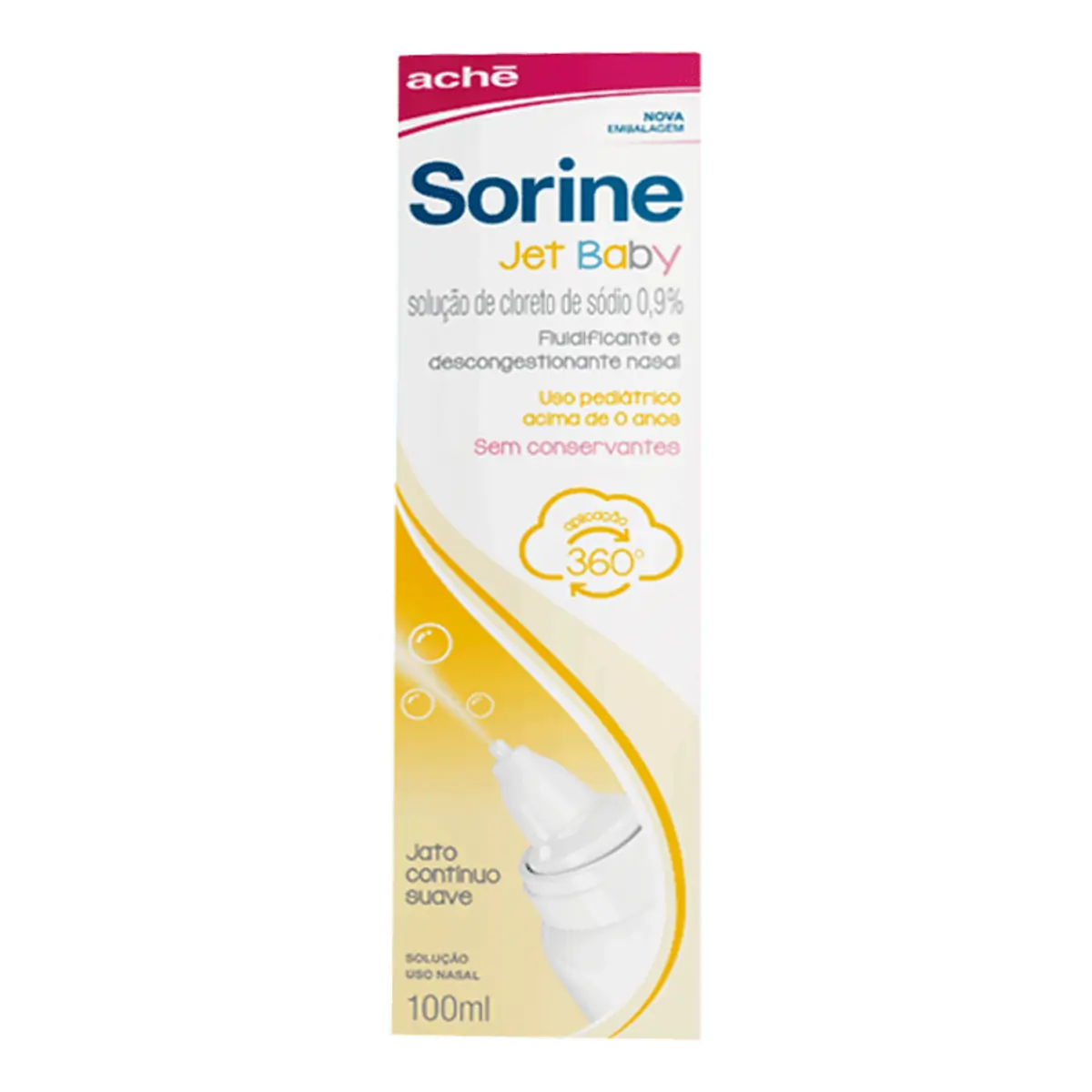 SORINE JET BABY 0 9% SOLUCAO NASAL SPRAY ACHE COM 100ML