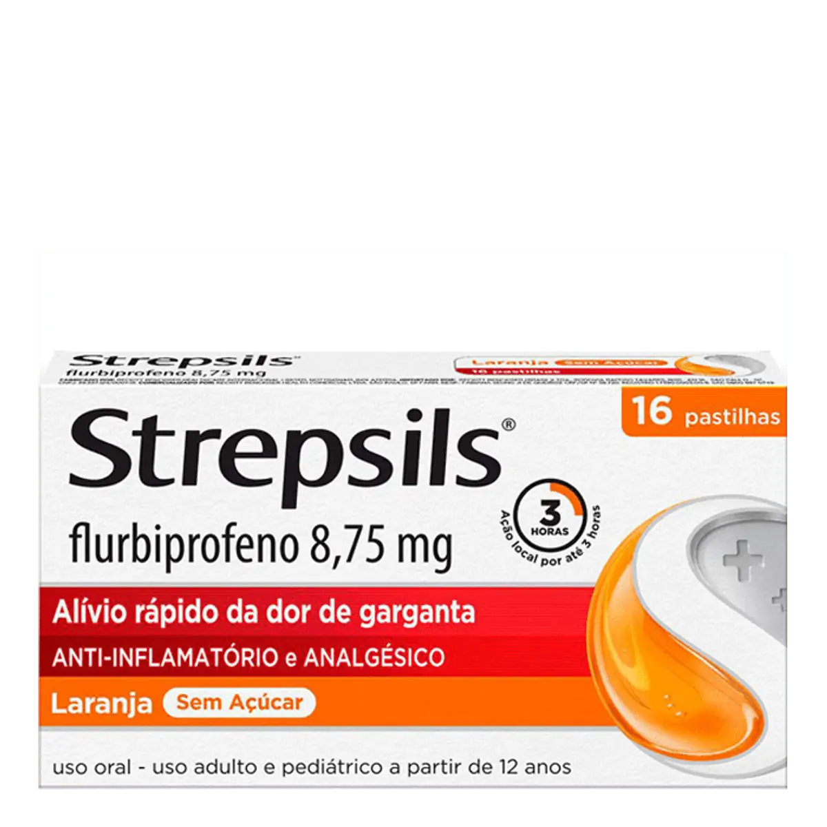 Thumbnail de STREPSILS PASTILHA 8 75MG SABOR LARANJA COM 16 UNIDADES