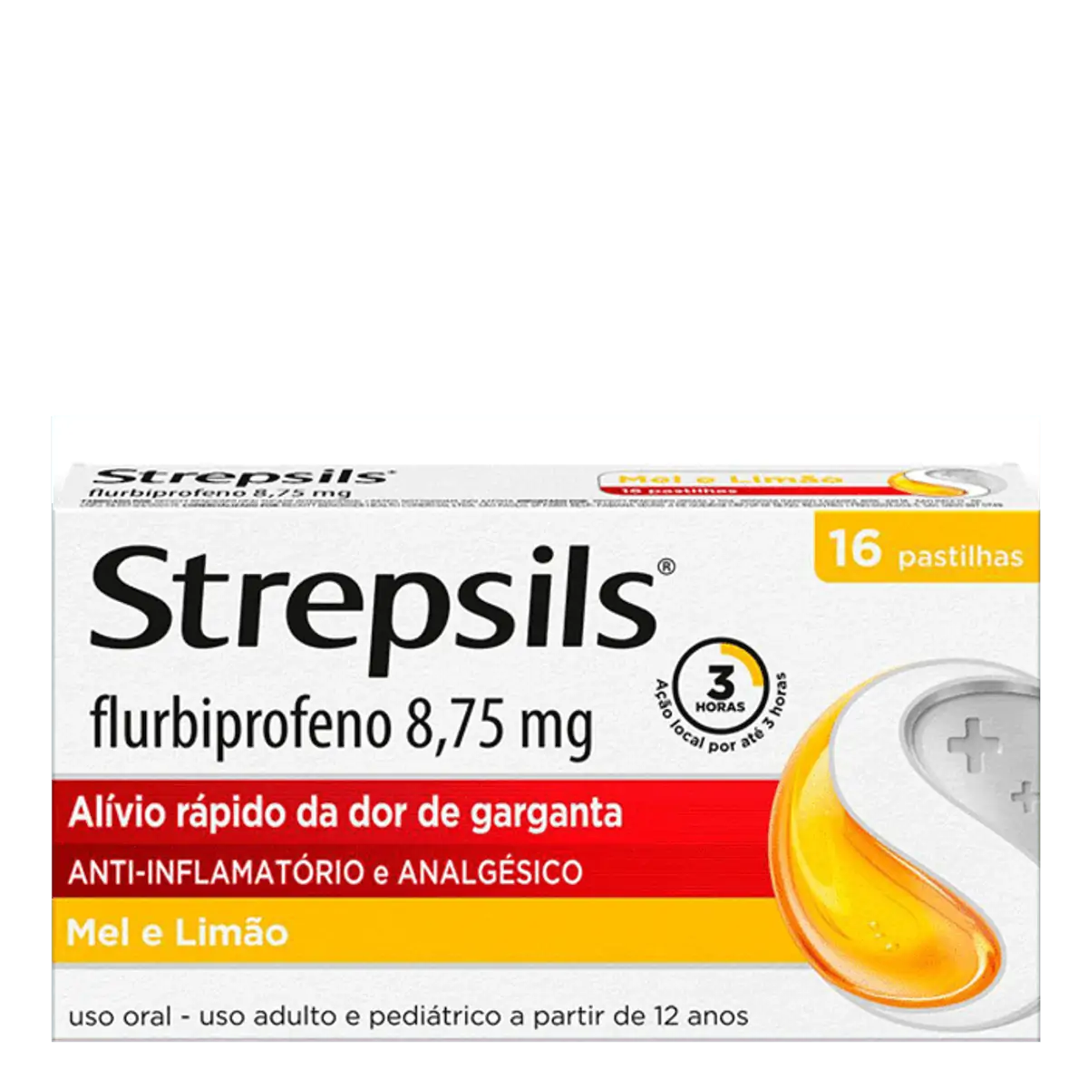 STREPSILS PASTILHA 8 75MG SABOR MEL E LIMAO COM 16 UNIDADES